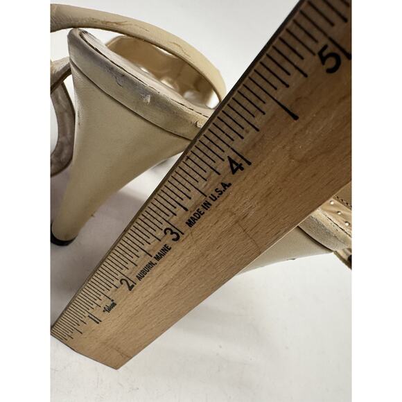 Christian Louboutin Jordi Ankle Strap Sandals Beige Heels 38.5 /US 8 - Picture 10 of 16